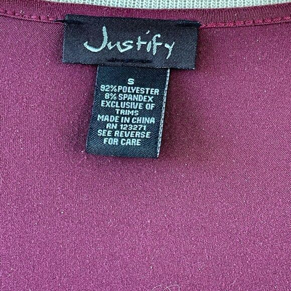 Pre-Loved Justify Womens Maaroon 3/4 Sleeve Dress Size S - Picture 4 of 4